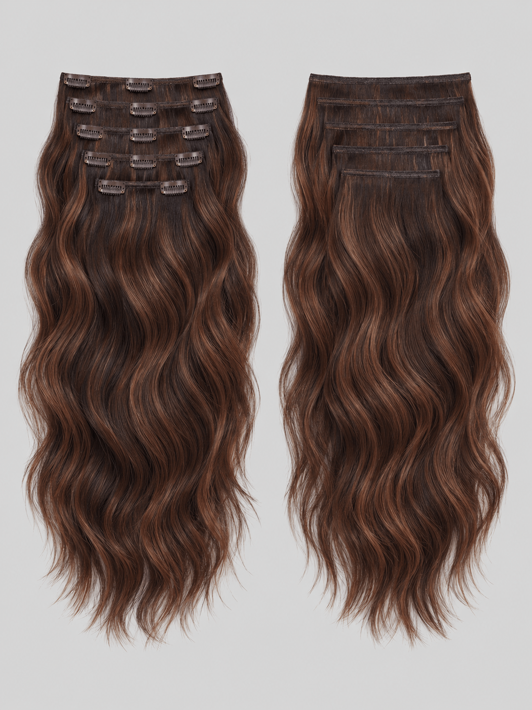 Clip-In Natural Wave Brown Raw Human Hair
