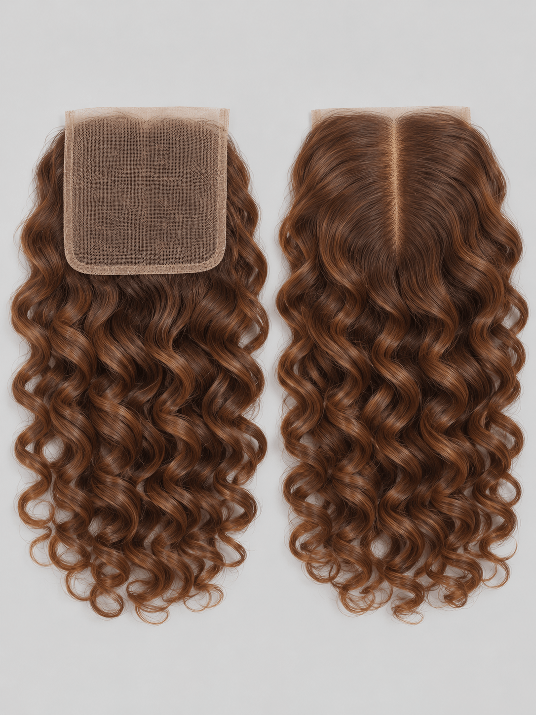 7x7 HD Lace Closure Bouncy Curly Brown 3 Bundles Deals Human Hair
