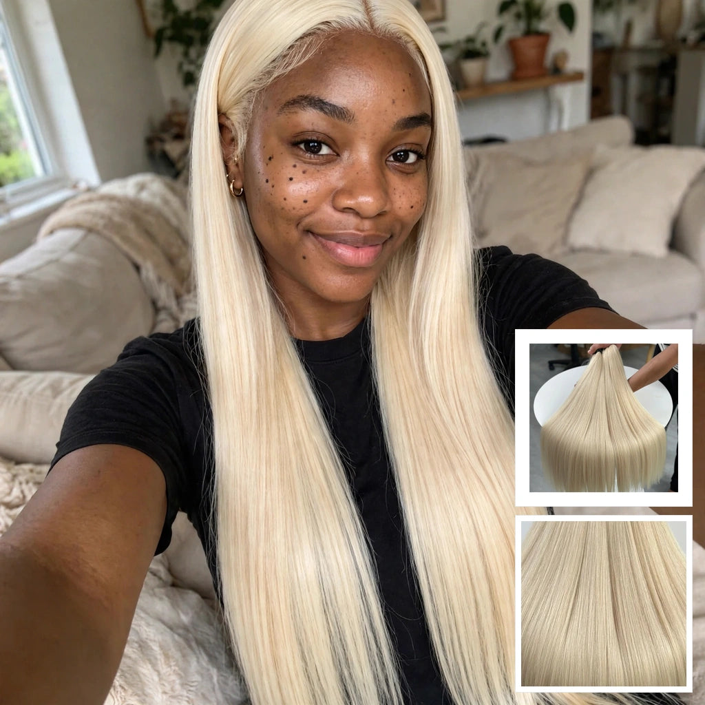 Vietnamese Bulk Hair Straight Platinum Blonde — Wholesale Double Drawn Bleached