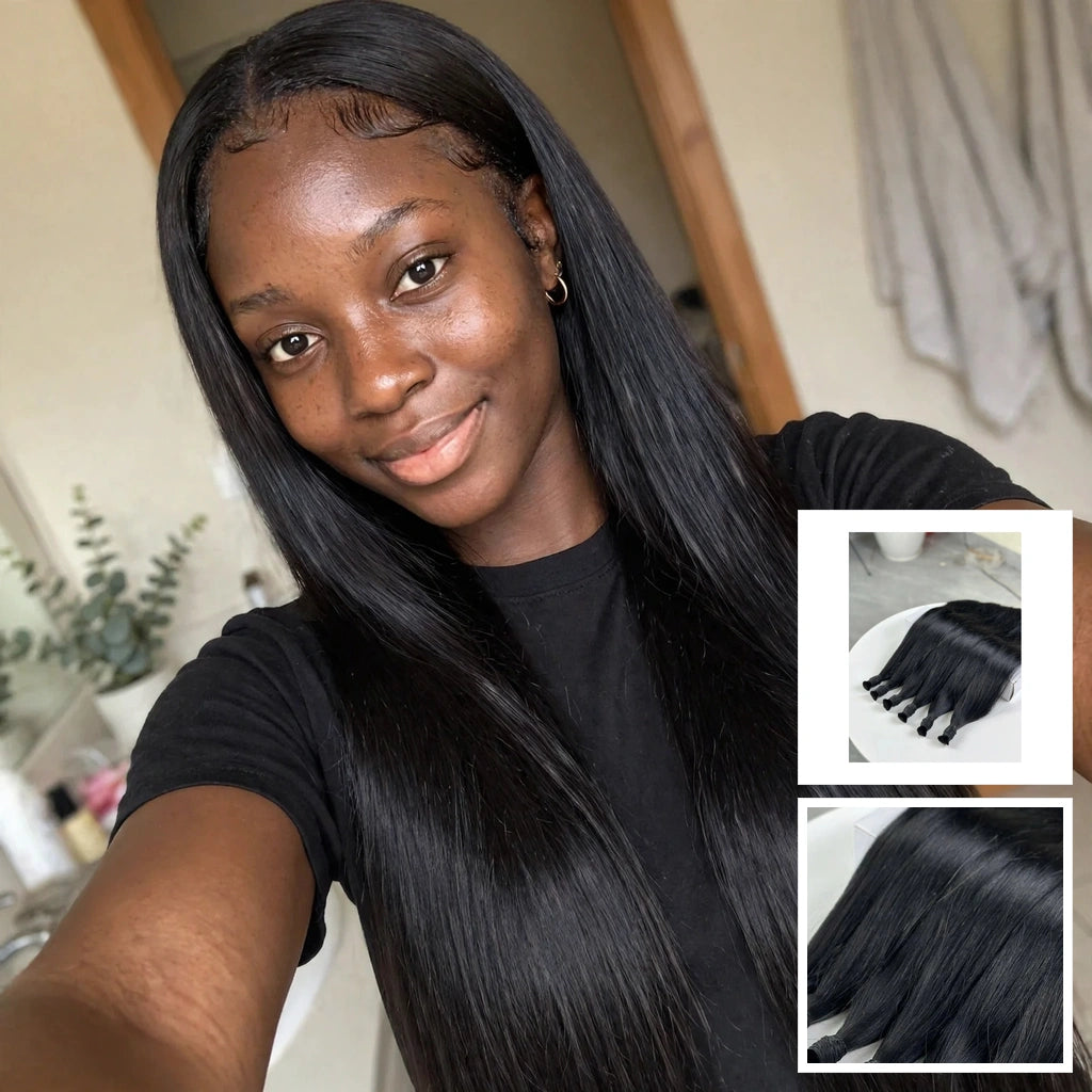 Bone Straight Natural Black 1 Bundle Raw Human Hair Weave