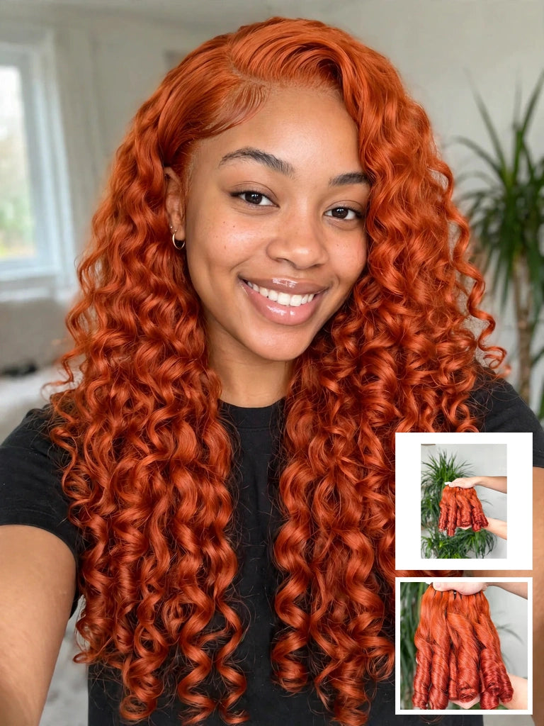 Body Wave Copper Red Raw Human Hair Weave