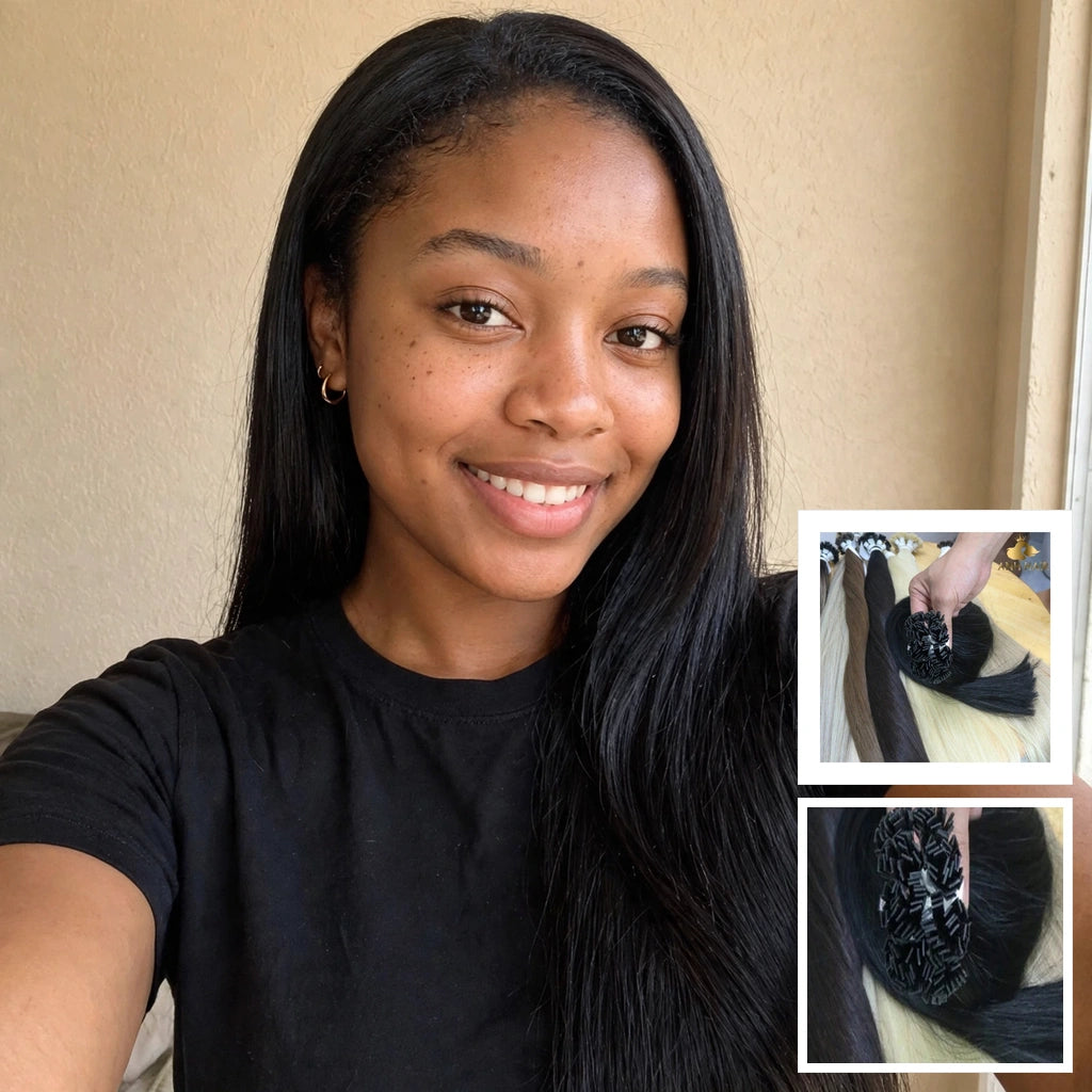 Bone Straight Natural Black Flat-Tip Human Hair