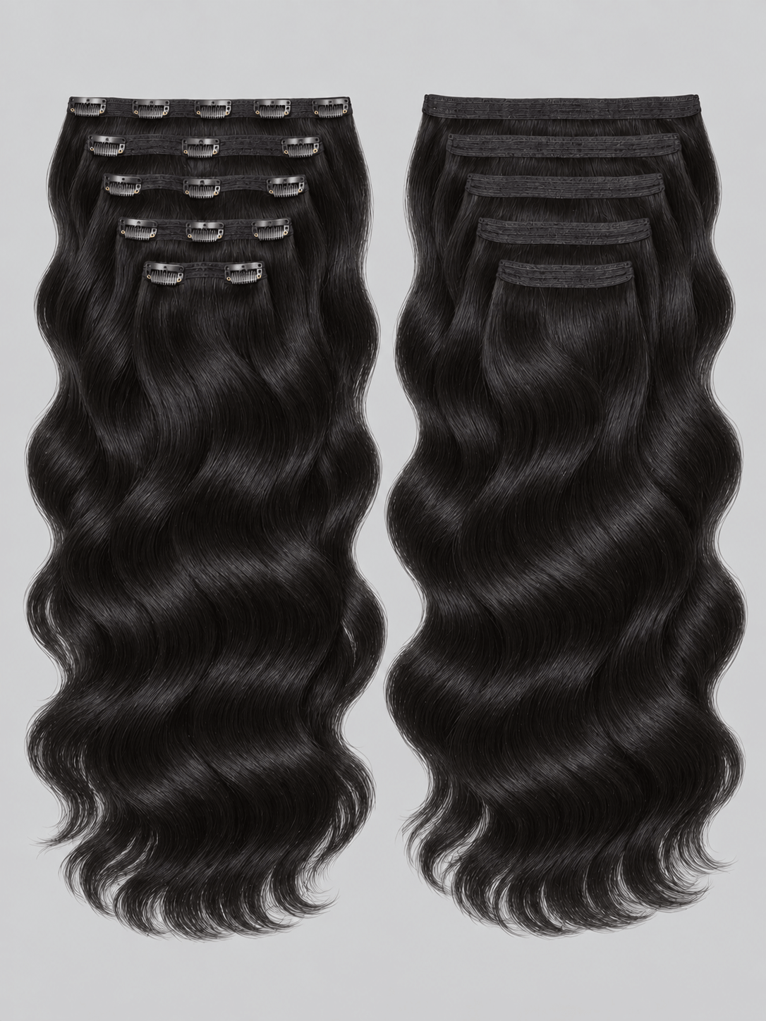 Clip-In Body Wave Natural Black Raw Human Hair