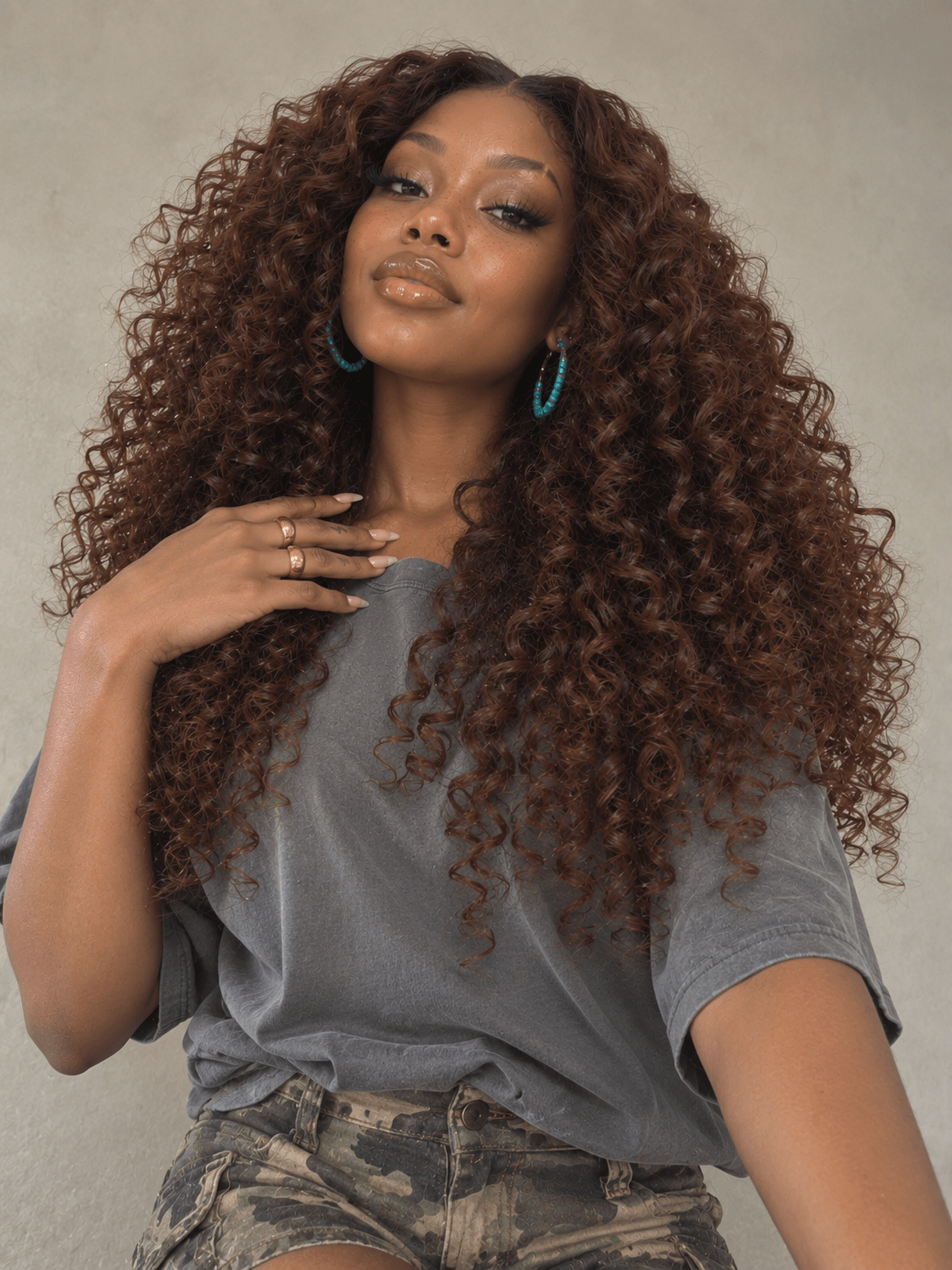 Clip-In Burmese Curly Brown Raw Human Hair