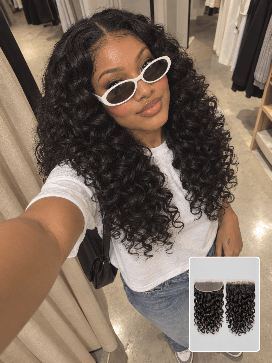 13x4 HD Frontal Bouncy Curly Natural Black 4 Bundles Deals Human Hair