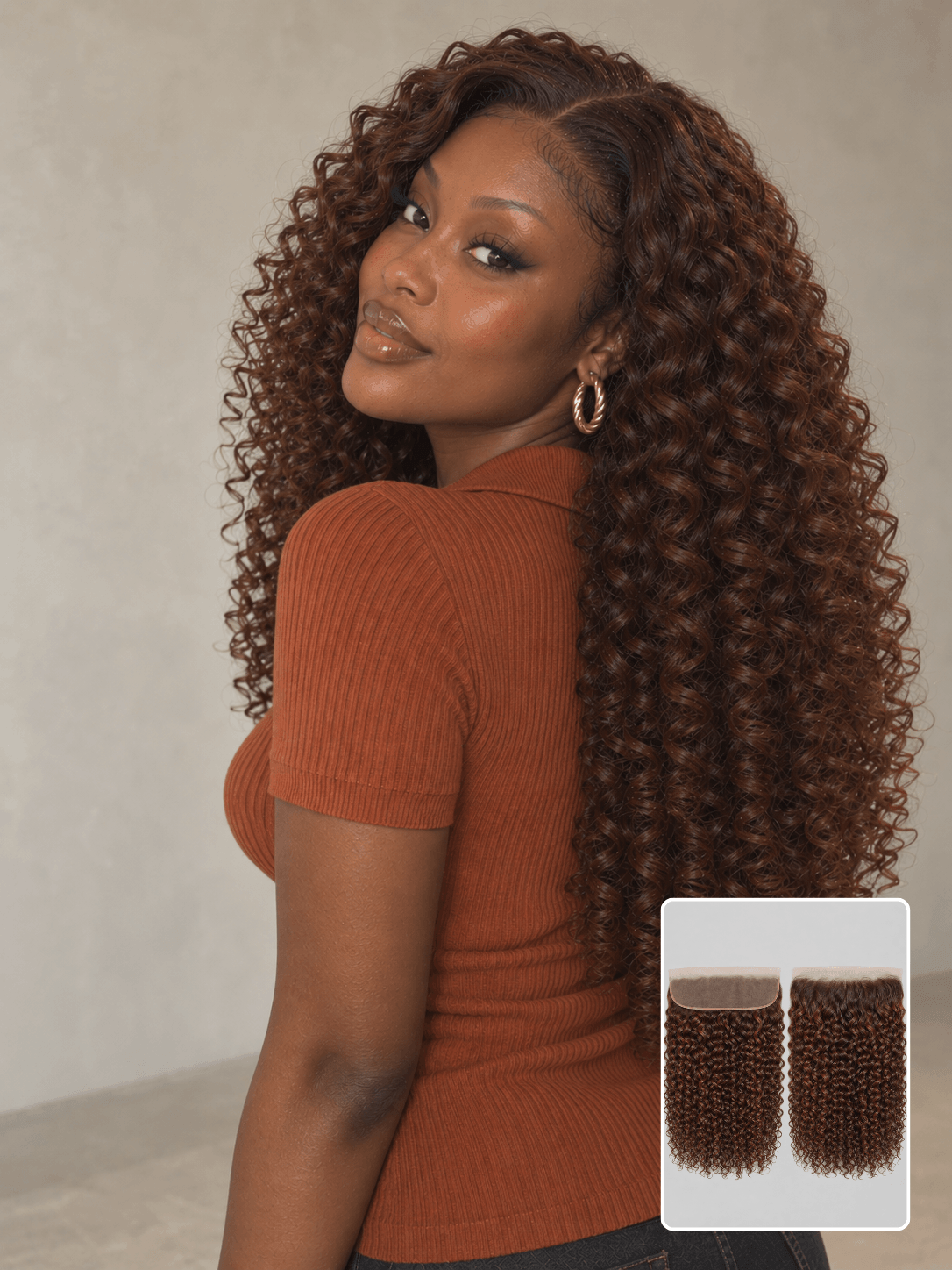 13x4 Transparent Frontal Deep Curly Brown 4 Bundles Deals Human Hair