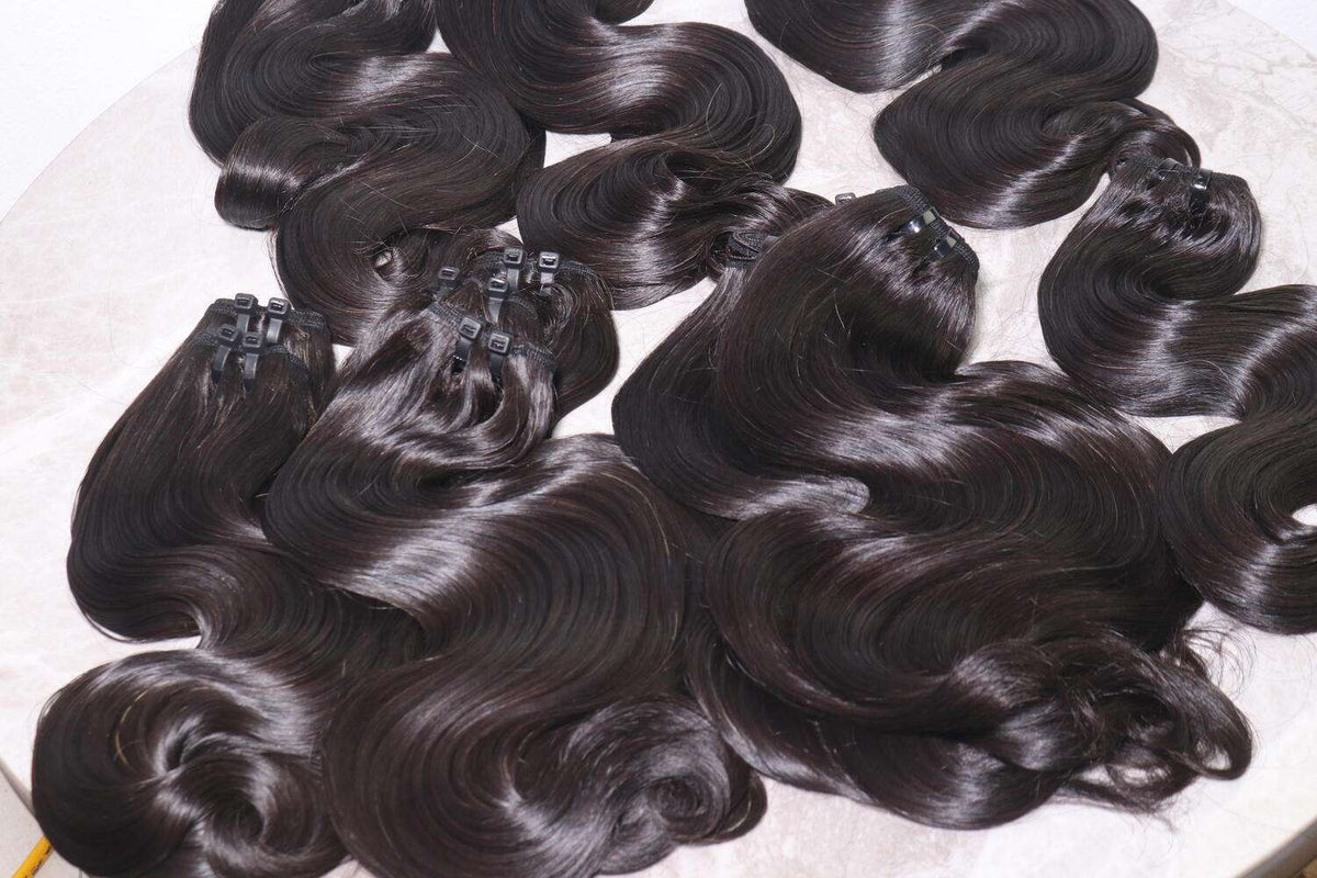 Body wave natural black light processed bundle