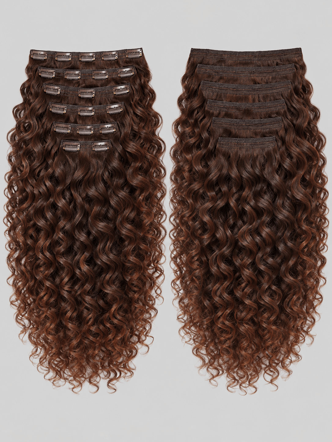 Clip-In Burmese Curly Brown Raw Human Hair