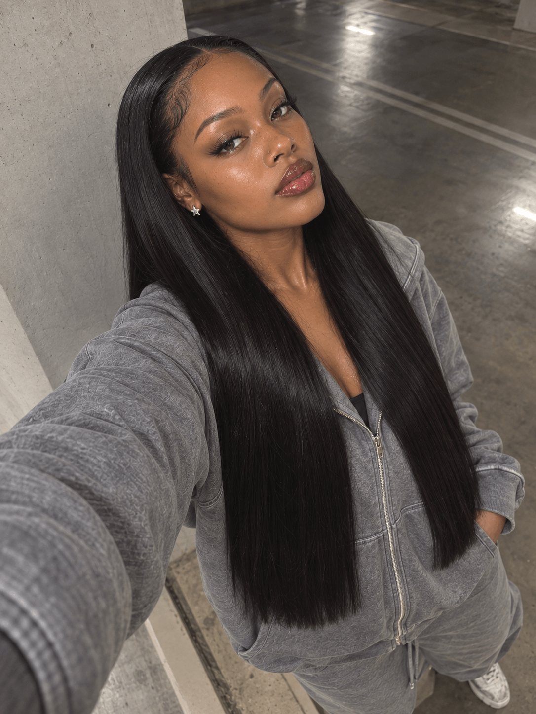 13x6 HD Frontal Bone Straight Natural Black 3 Bundles Deals Human Hair