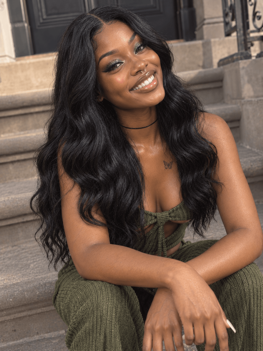 5x5 HD Lace Closure Wig Natural Wave Natural Black Human Hair