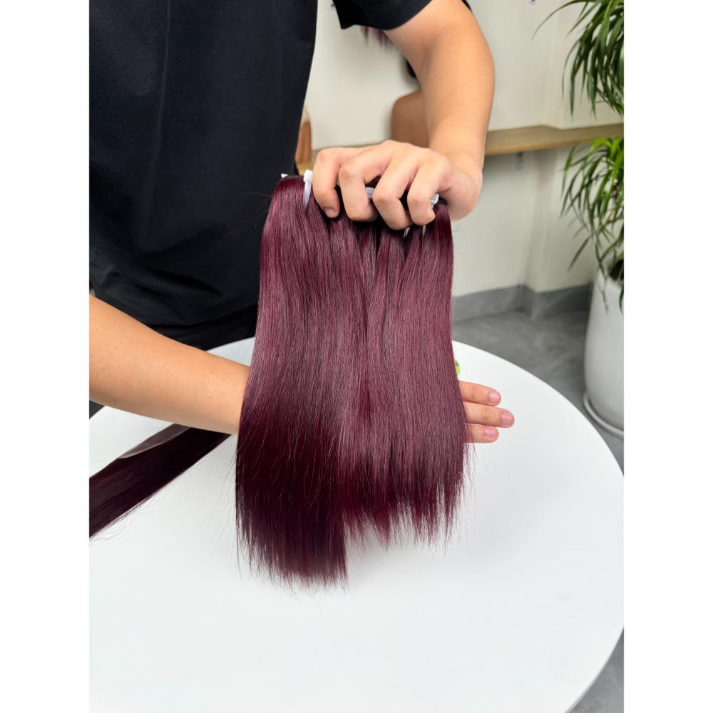 Burgundy Wine Red Straight Human Hair Bundles Premium Grade