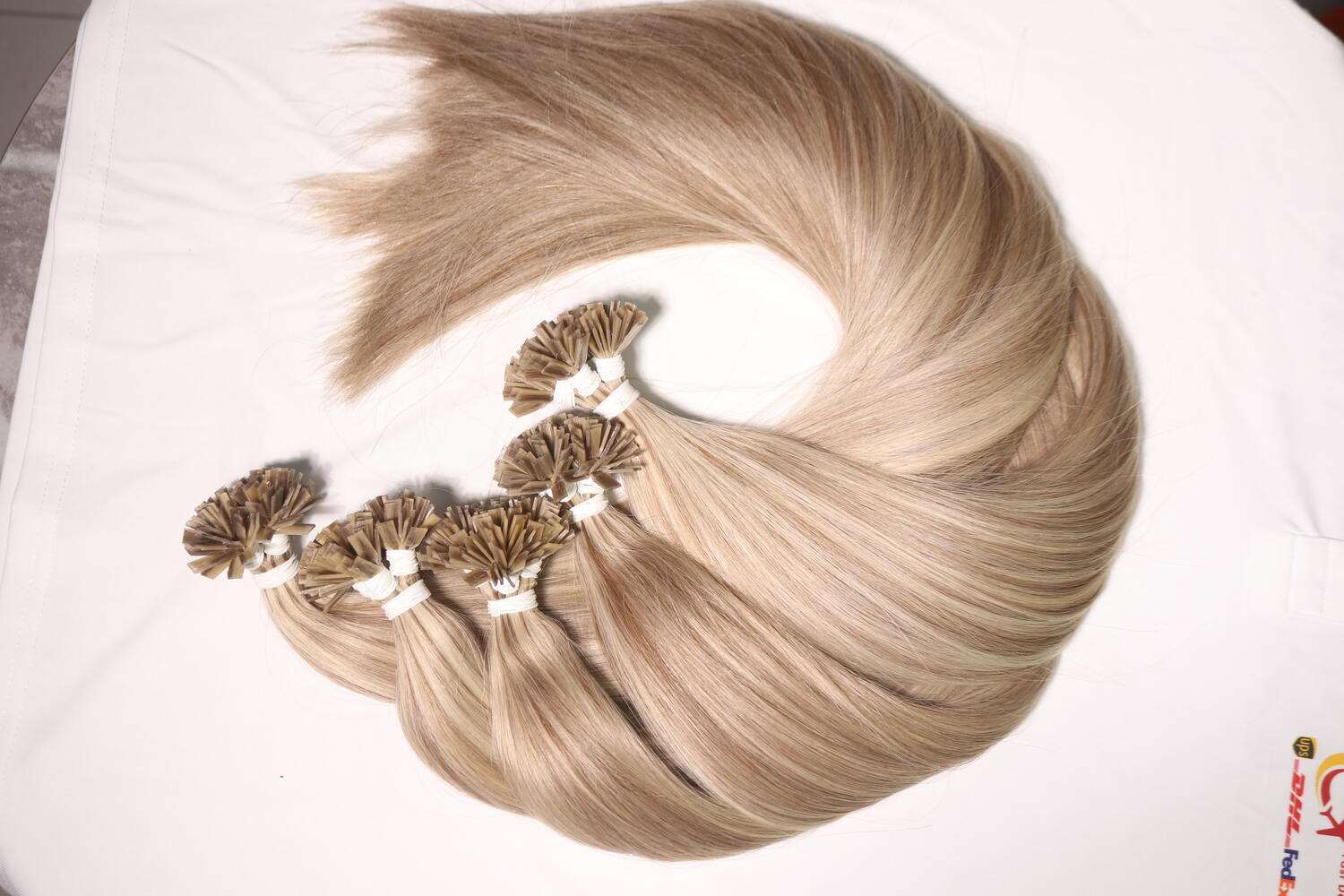 Flat Tip Hair Extensions Straight Medium Brown Highlight Vietnamese Remy Human Hair Chemical-Free Tangle-Free Wholesale