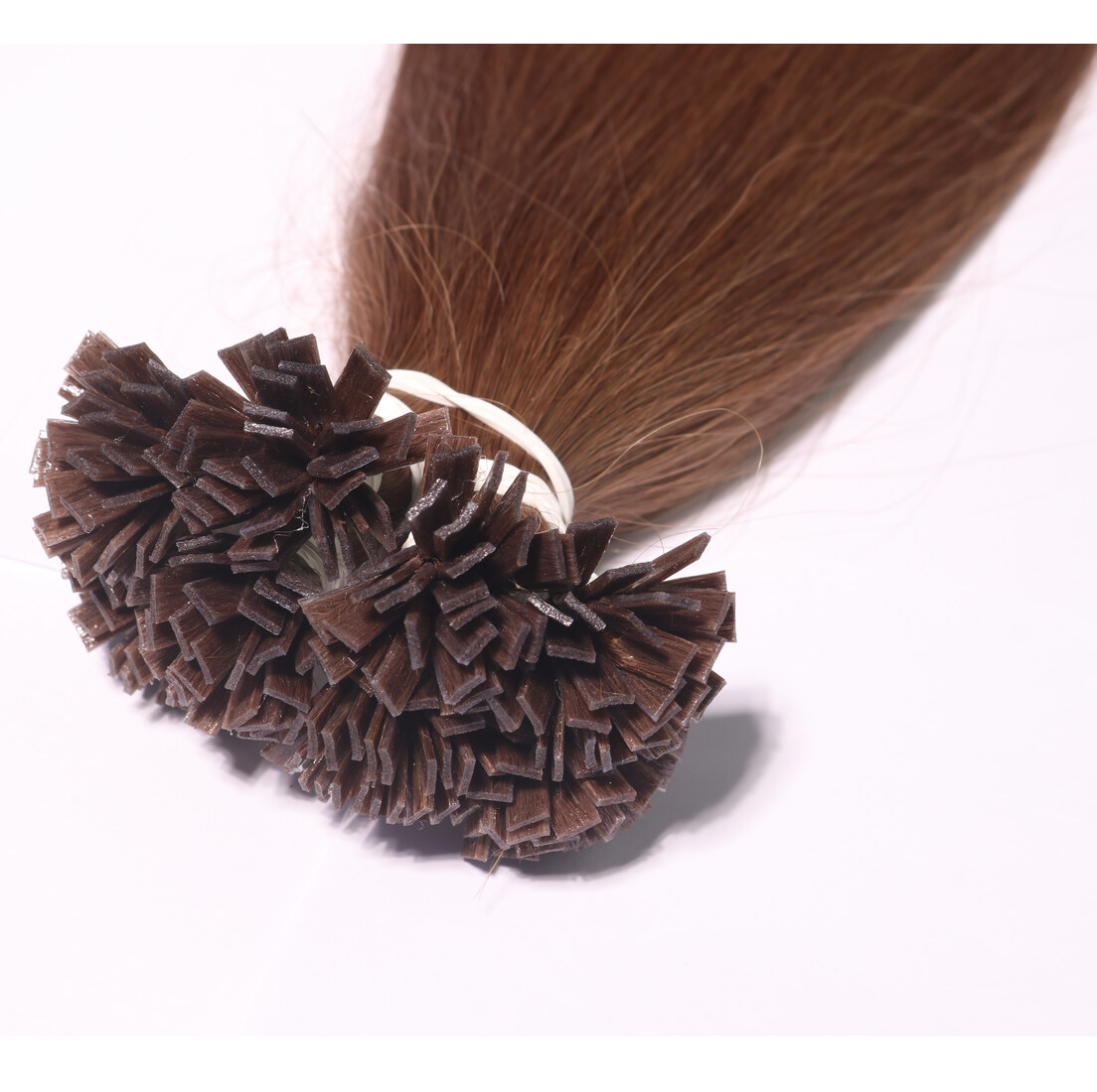 Flat Tip Hair Extensions Straight Brown Pre-Bonded Keratin Raw Vietnamese Human Hair Tangle-Free No Shedding Wholesale