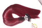Flat Tip Hair Extensions Straight Dark Burgundy Red Keratin Bonded Vietnamese Human Hair Tangle-Free No Shedding Wholesale