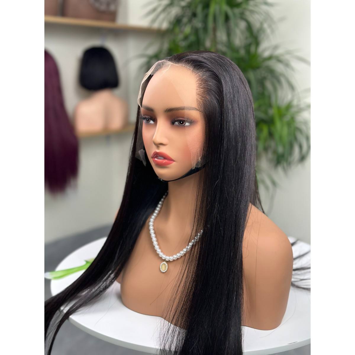 Natural Black Bone Straight Lace Front Wig 13×4 Double Drawn Vietnamese Virgin Human Hair HD Lace Wholesale
