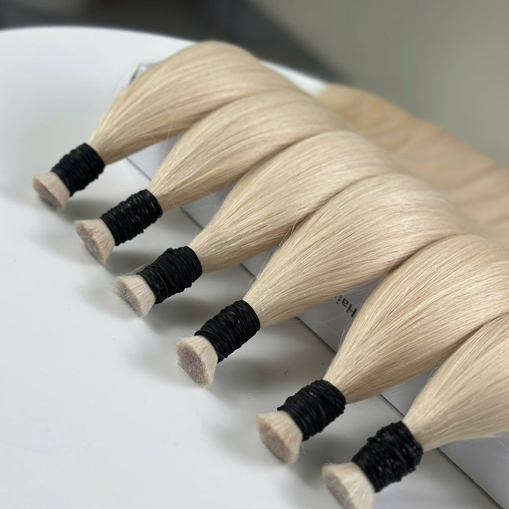 Vietnamese Bulk Hair Straight Platinum Blonde — Wholesale Double Drawn Bleached