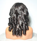 Natural Black Curly Double Drawn Tangle-Free Lace Front Vietnamese Virgin Human Hair Pre Plucked Glueless Mid Length Wig
