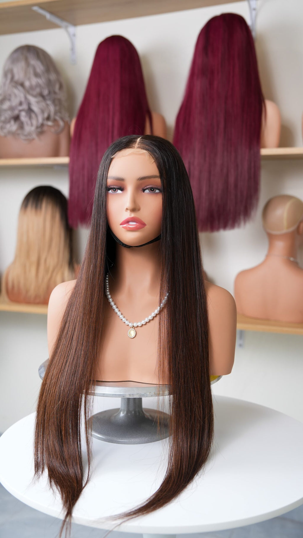 Straight Full Lace Wig Natural Black Long 150% Density Peruvian Virgin Hair Transparent Lace Baby Hair Average Size