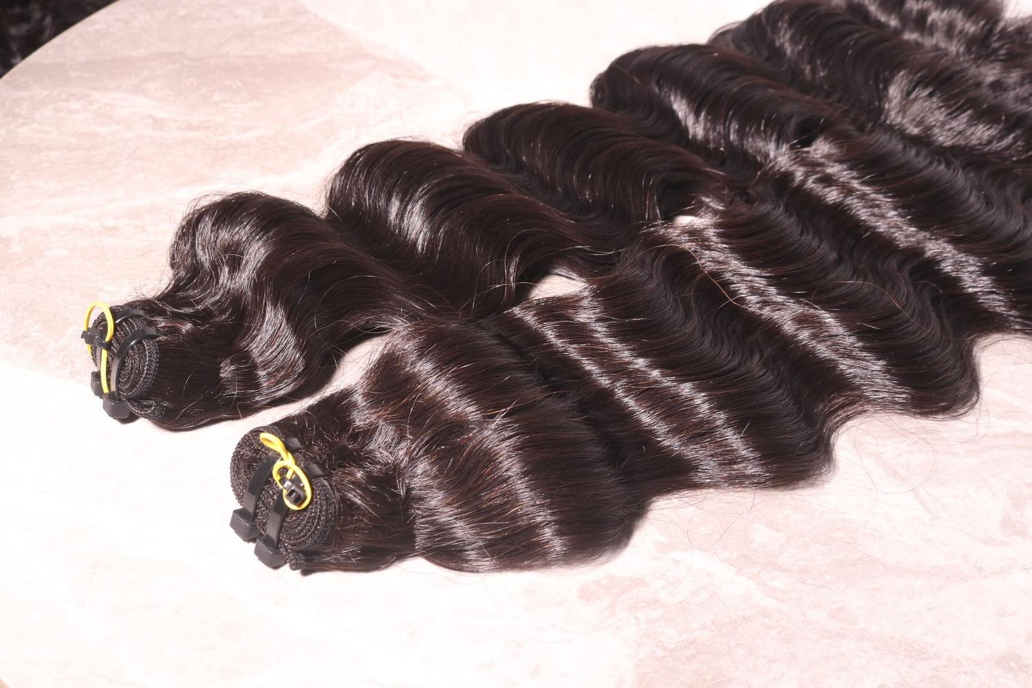 Bone Straight Virgin Human Hair Bundles Single Donor Natural Color Machine Double Weft