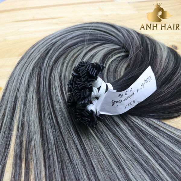 Flat Tip Hair Extensions Straight Piano Color Blonde Highlight Keratin Bonded Vietnamese Raw Human Hair Wholesale