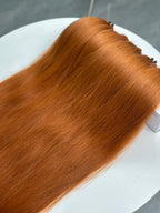 Luxury Bone Straight Human Hair – Vibrant Ginger Orange Color