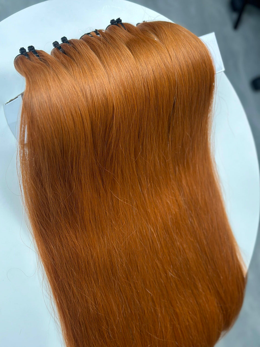 Luxury Bone Straight Human Hair – Vibrant Ginger Orange Color