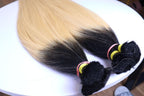 Straight Bulk Hair – Ombre Black to Blonde 100% Human Hair (Raw hair) Light chemical processed Braiding / Custom processing