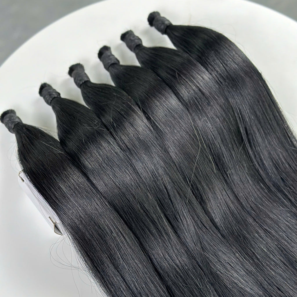Vietnamese Raw Bulk Hair Straight Natural Black — Wholesale Single Donor