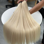 Vietnamese Bulk Hair Straight Platinum Blonde — Wholesale Double Drawn Bleached