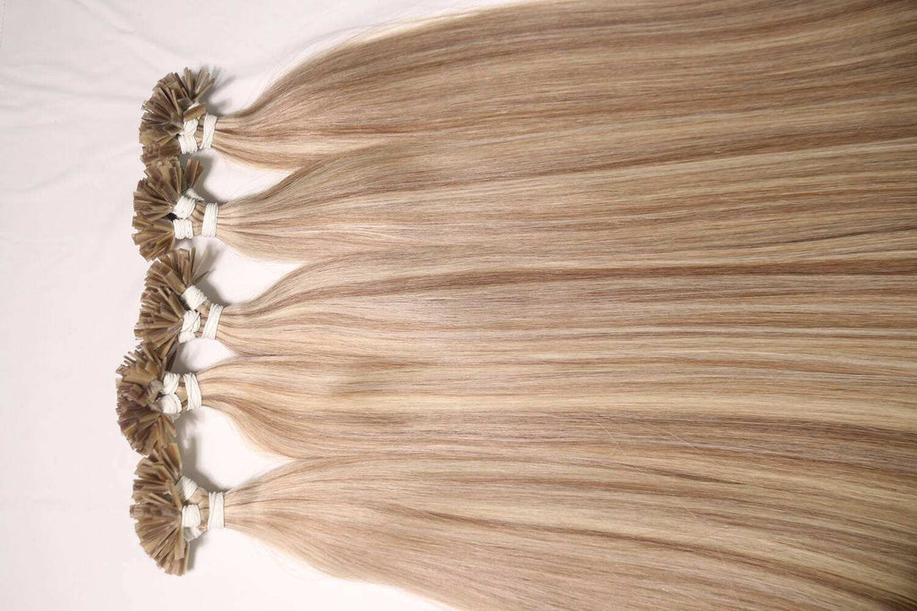 Flat Tip Hair Extensions Straight Medium Brown Highlight Vietnamese Remy Human Hair Chemical-Free Tangle-Free Wholesale