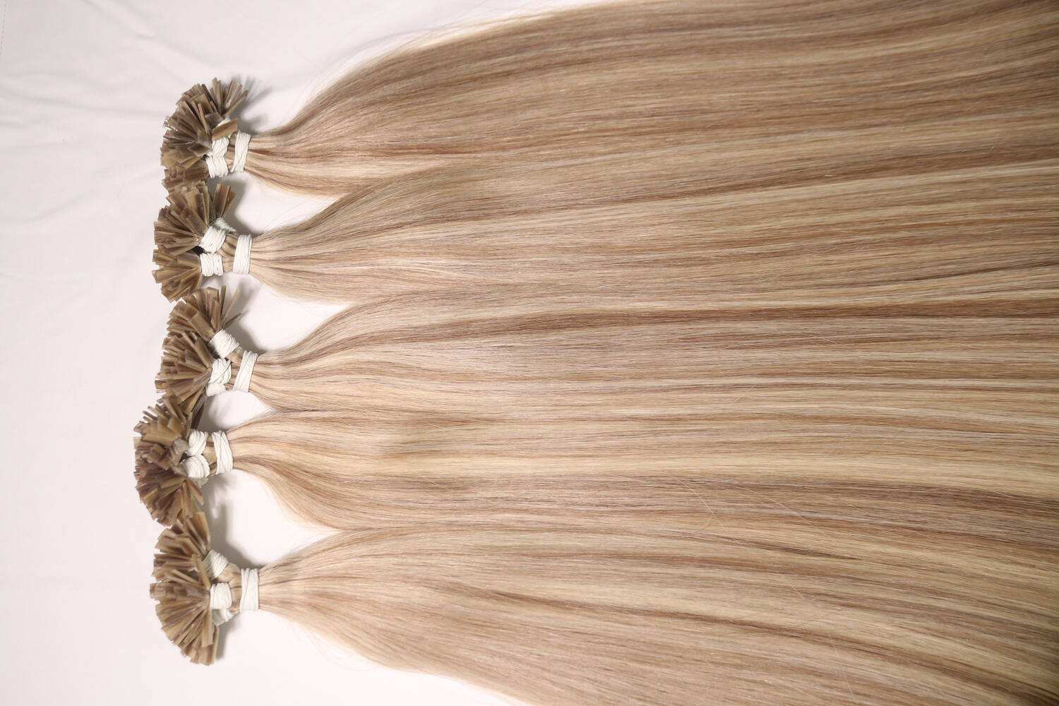 Flat Tip Hair Extensions Straight Medium Brown Highlight Vietnamese Remy Human Hair Chemical-Free Tangle-Free Wholesale