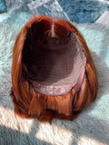 Blunt Cut Lace Bob Wig in Auburn Premium Quality Full Lace Hair Tip Type Blunt Bob Style Machine double weft Wholesale