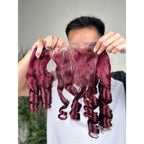 Vietnamese burgundy lace closure 4×4 body wave wholesale