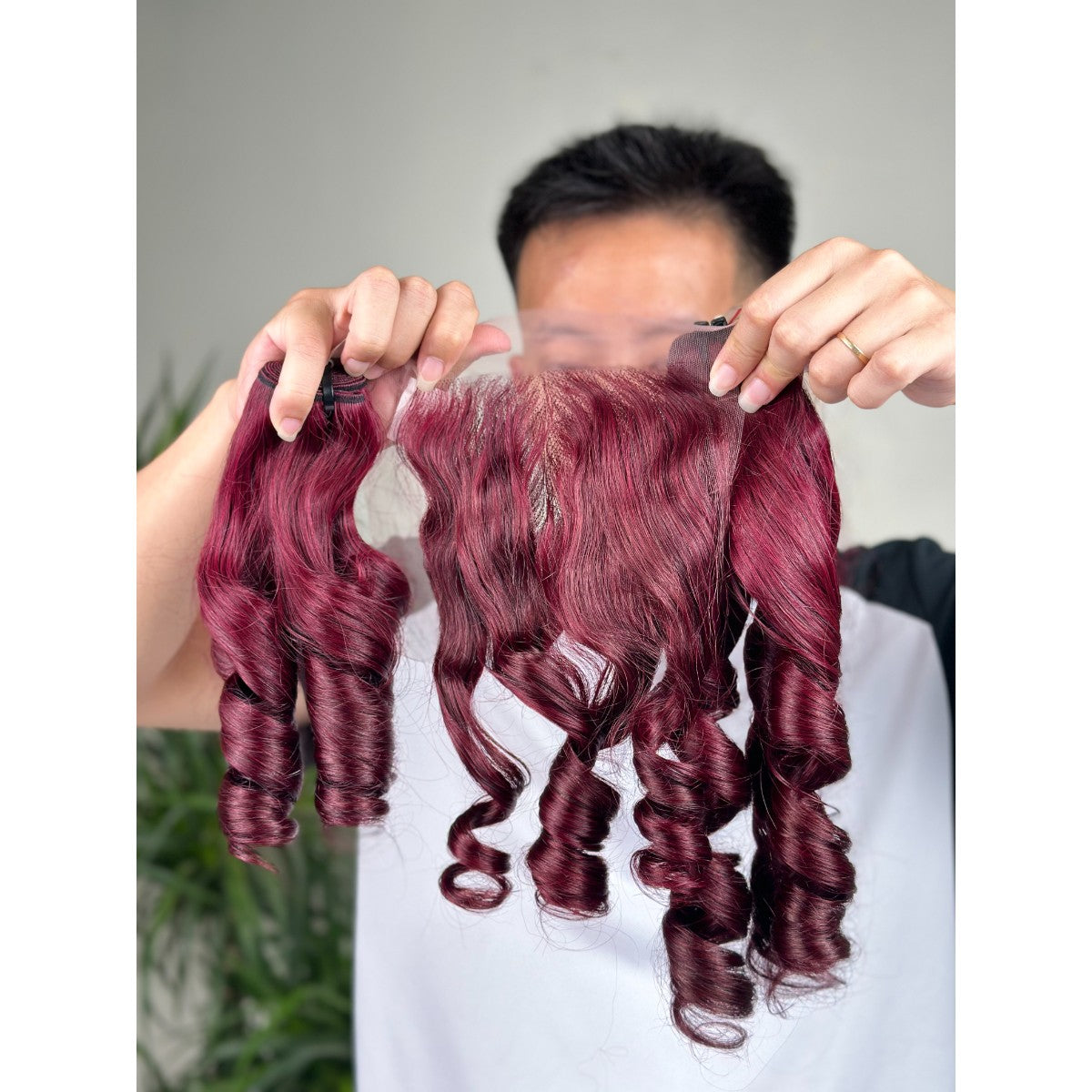Vietnamese burgundy lace closure 4×4 body wave wholesale