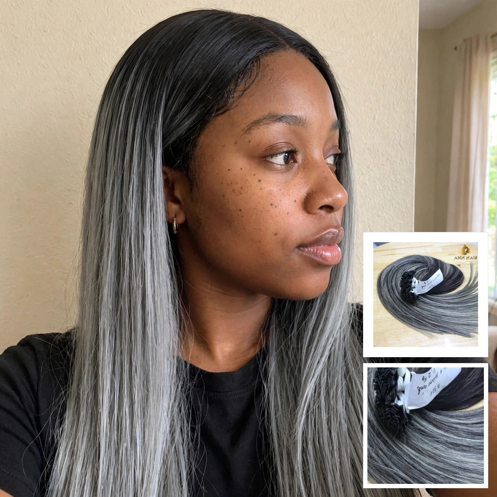 Bone Straight Piano Blonde Highlight Flat-Tip Human Hair
