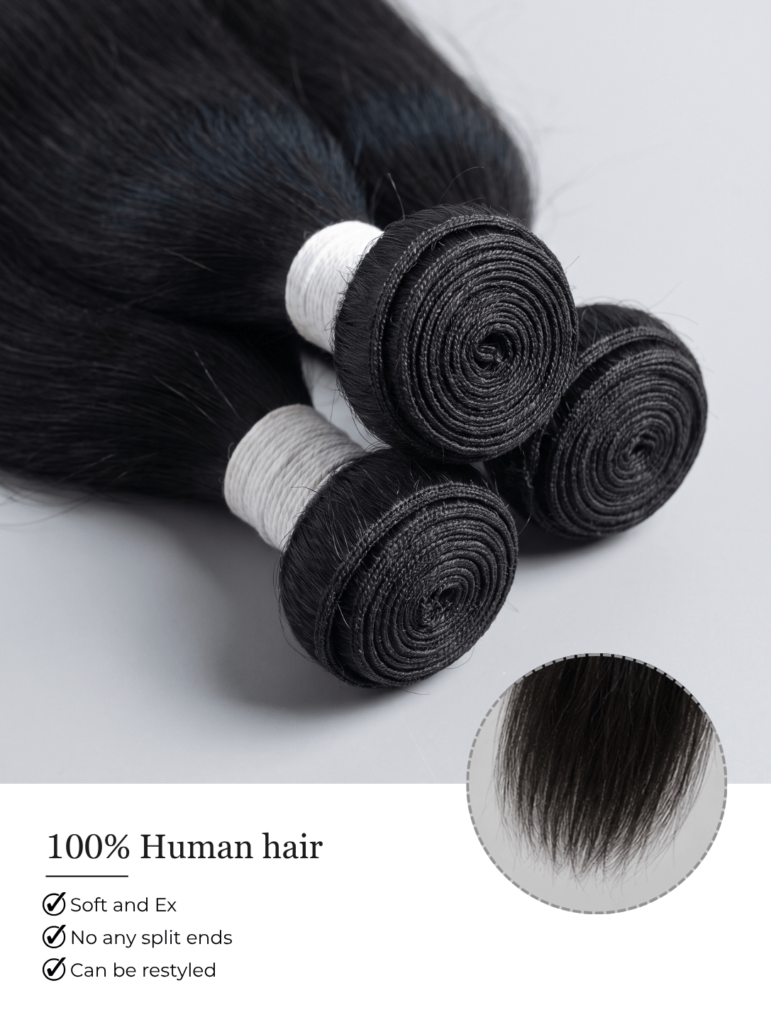Bone Straight Brown 1 Bundle Raw Human Hair Weave