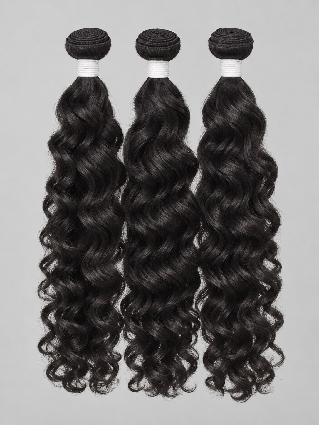 Bouncy Curly Natural Black 3 Bundles Deals Raw Human Hair Weave