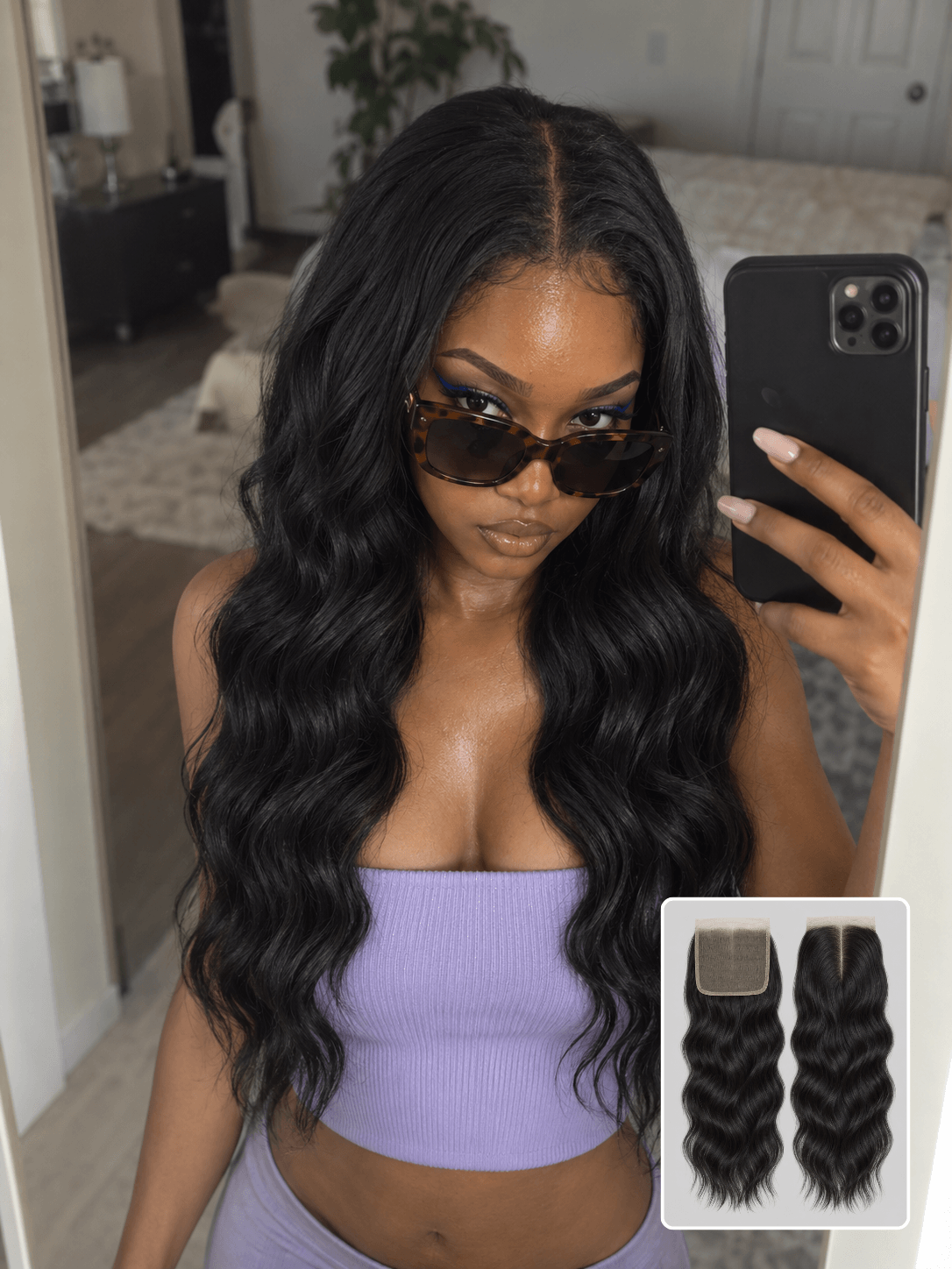 6x6 Transparent Closure 4 Bundles Deals Natural Wave Natural Black Human Hair