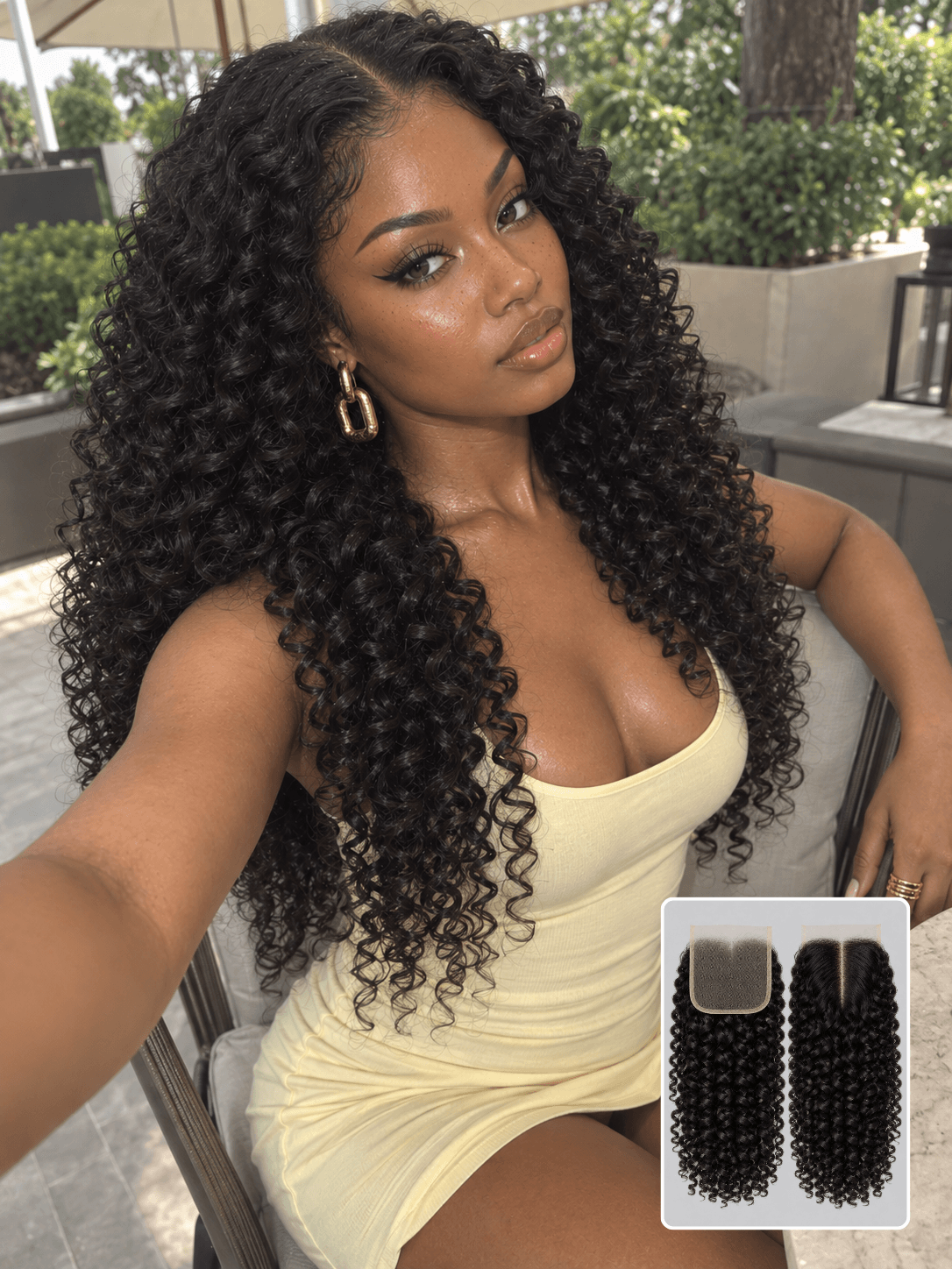 9x6 HD Lace Closure Deep Curly Natural Black 4 Bundles Deals Human Hair
