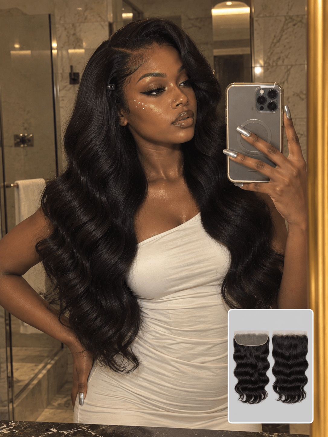 13x6 HD Lace Frontal Body Wave Natural Black 4 Bundles Deals Human Hair