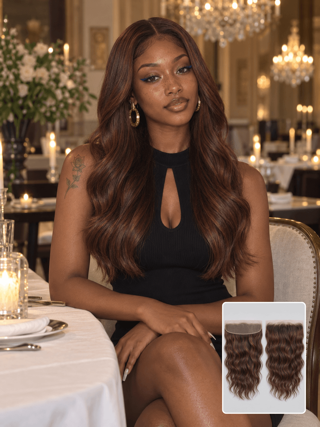 13x4 Transparent Frontal Natural Wave Brown 3 Bundles Deals Human Hair