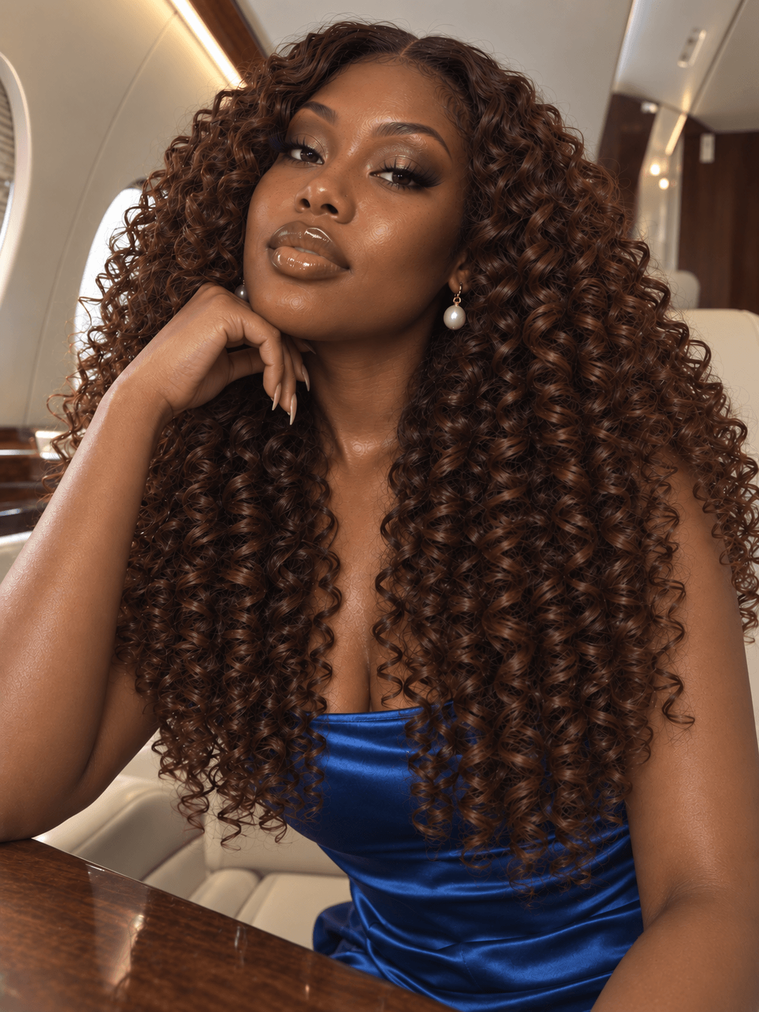 Deep Curly Brown 3 Bundles Deals Raw Human Hair Weave