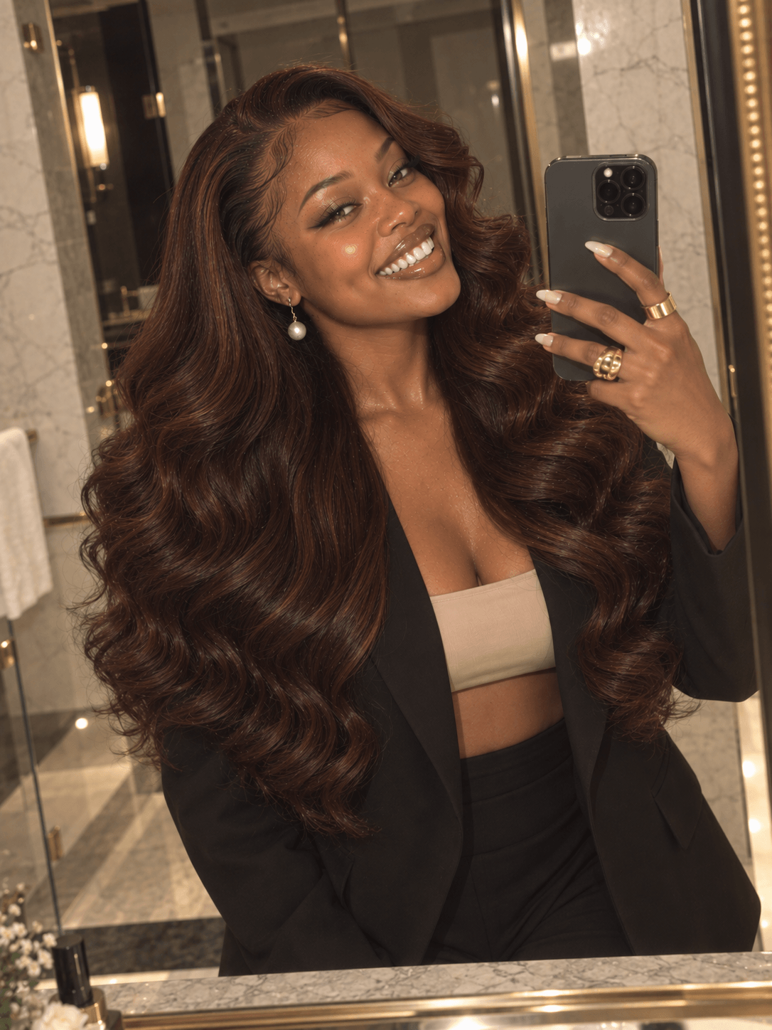 2x6 Transparent Lace Closure Body Wave Brown 4 Bundles Deals Human Hair