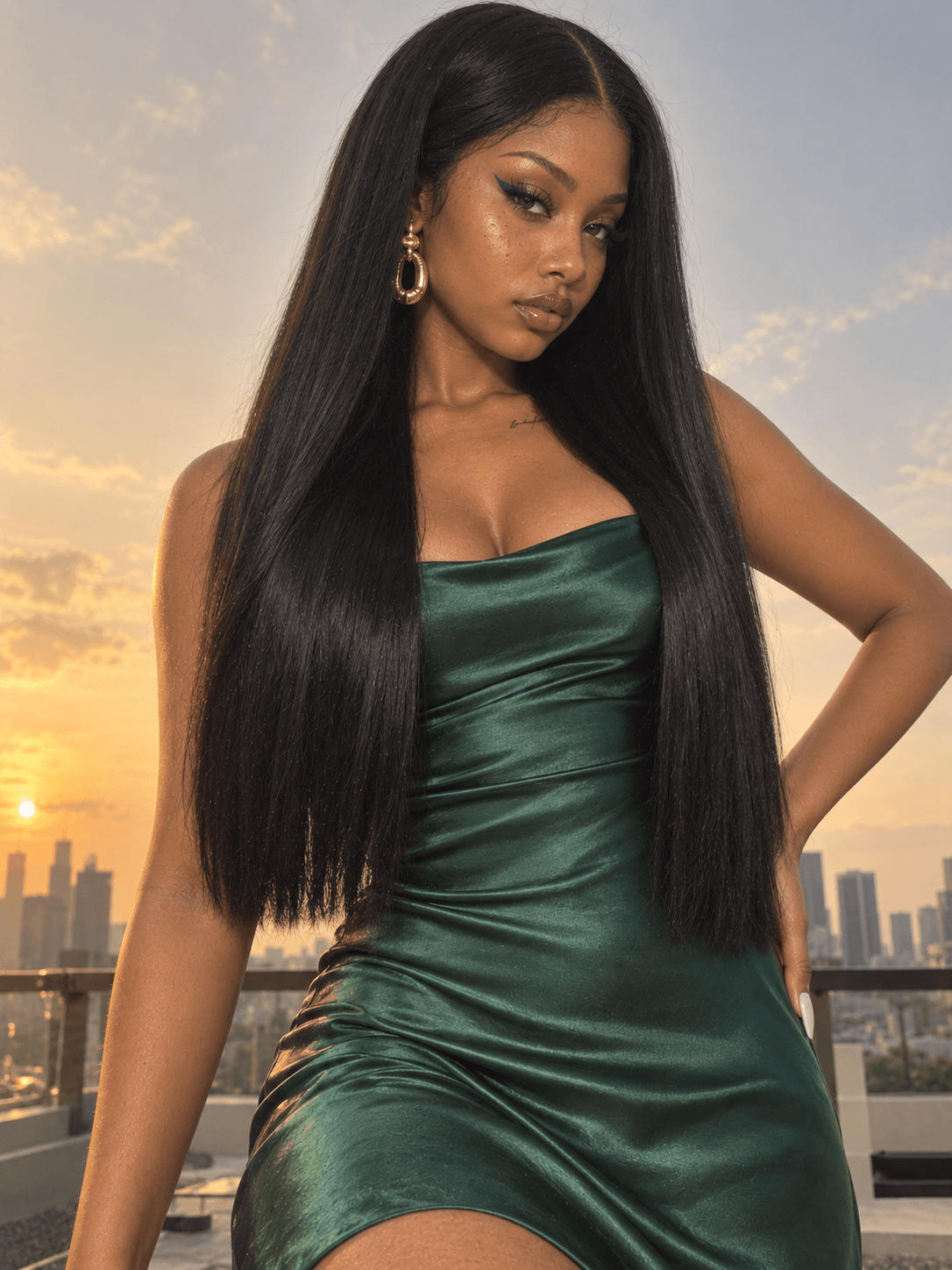 Clip-In Bone Straight Natural Black Raw Human Hair