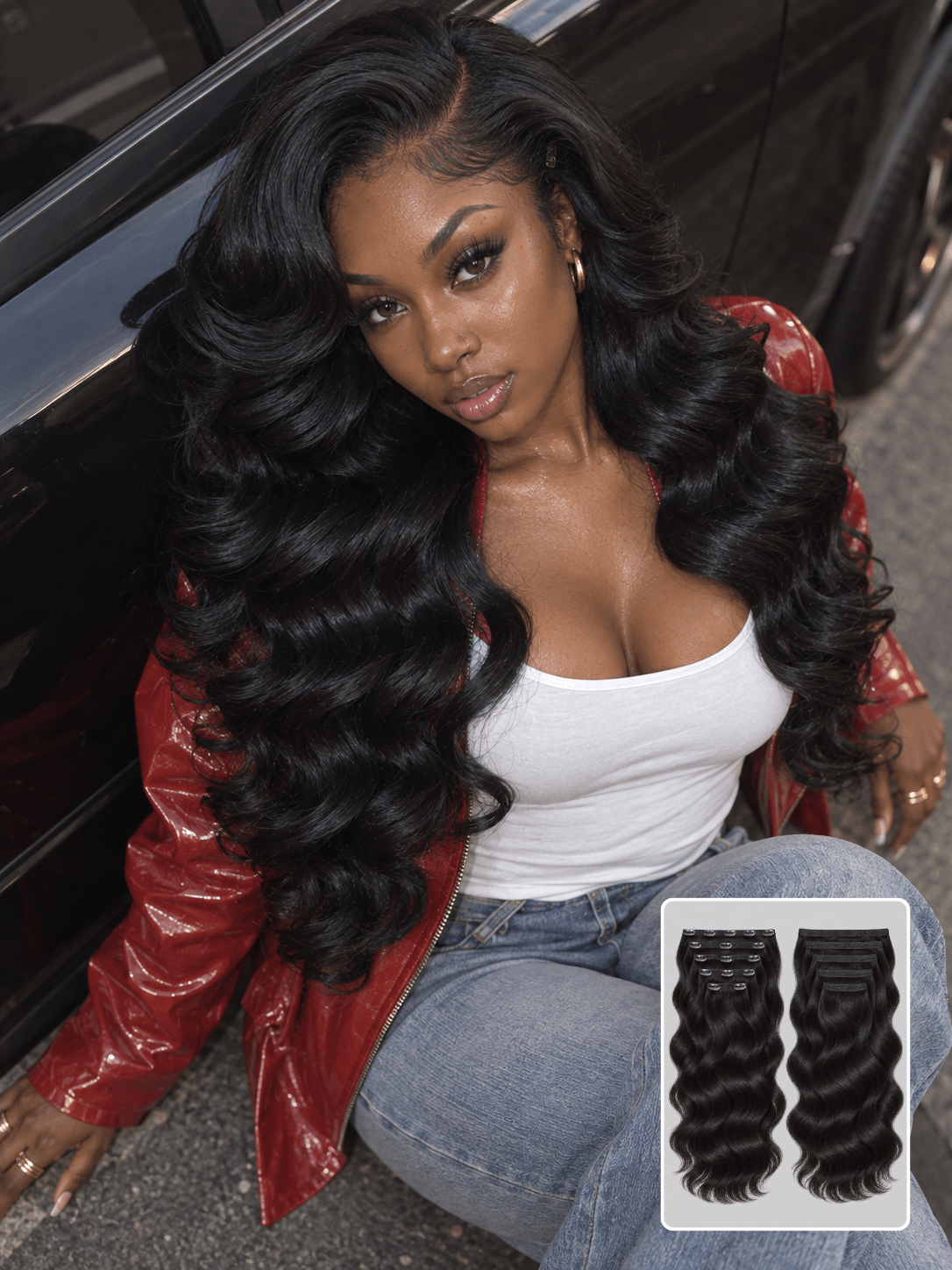 Clip-In Body Wave Natural Black Raw Human Hair