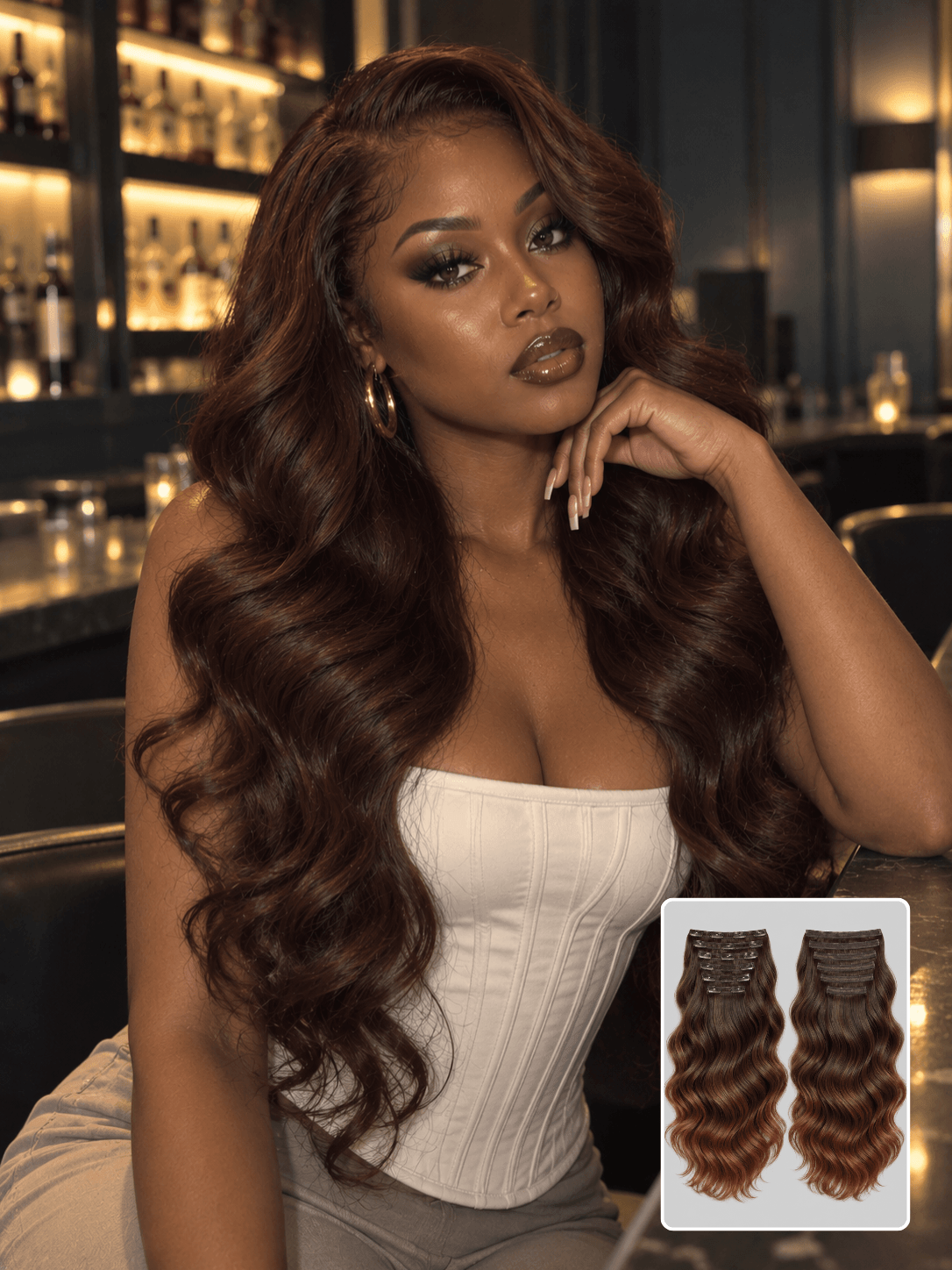 Clip-In Body Wave Brown Raw Human Hair