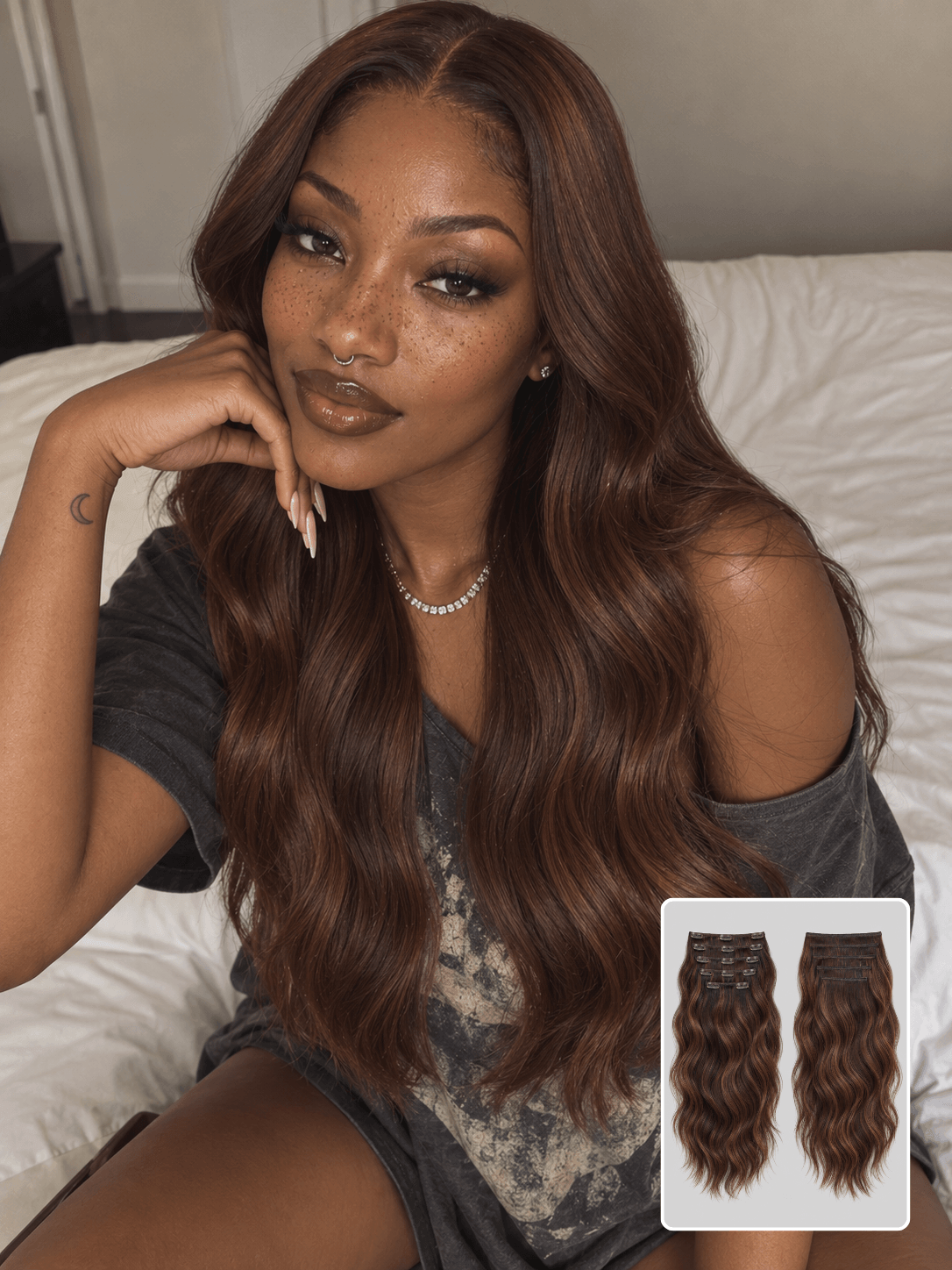 Clip-In Natural Wave Brown Raw Human Hair