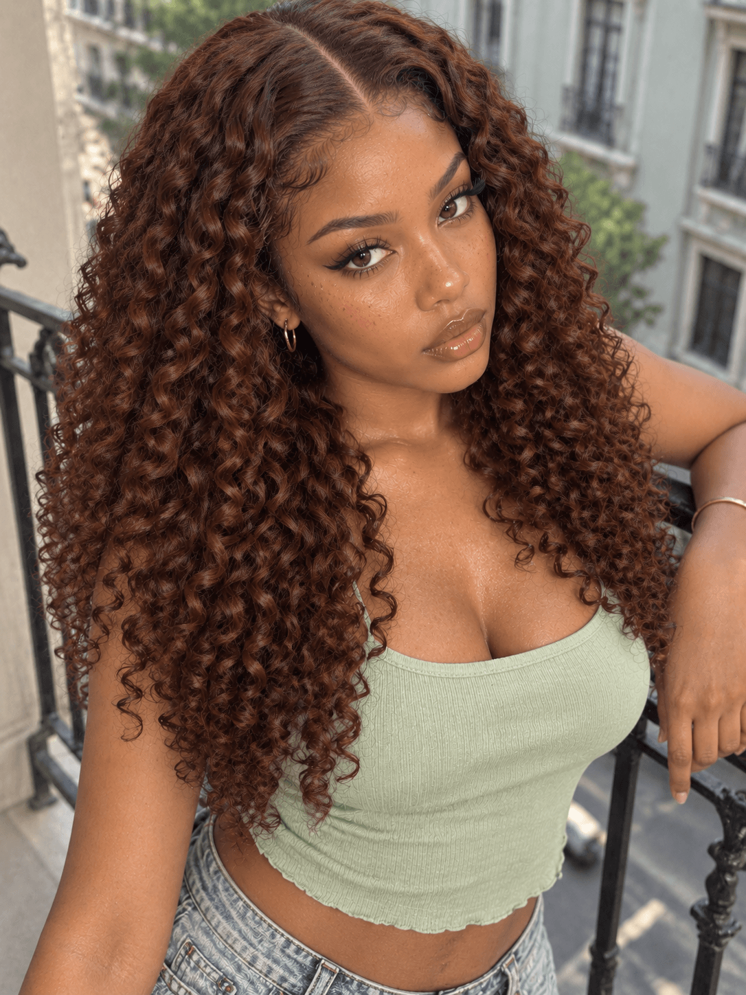 5x5 HD Lace Closure Wig Deep Curly Brown Human Hair