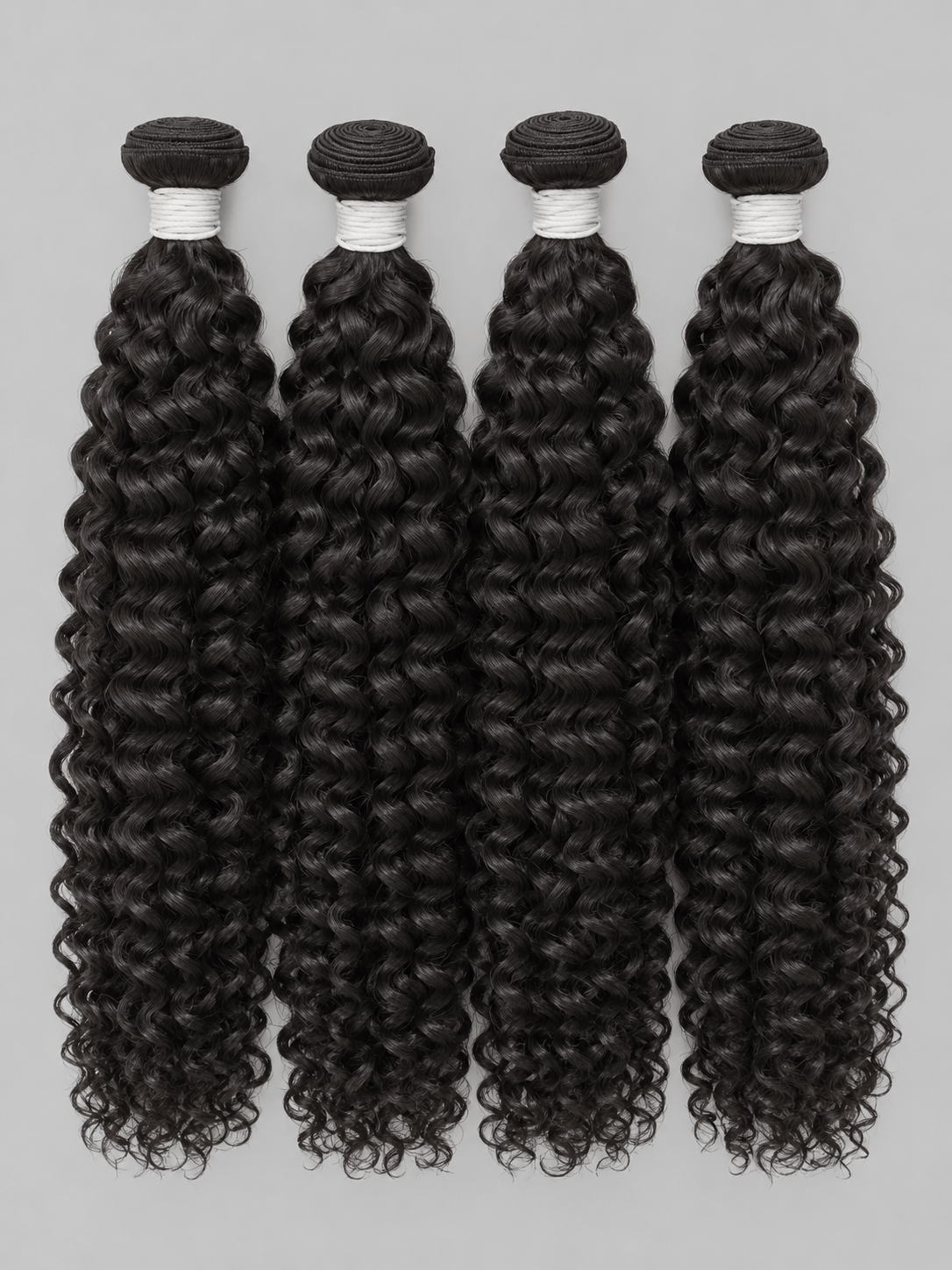 Deep Curly Natural Black 4 Bundles Deals Raw Human Hair Weave