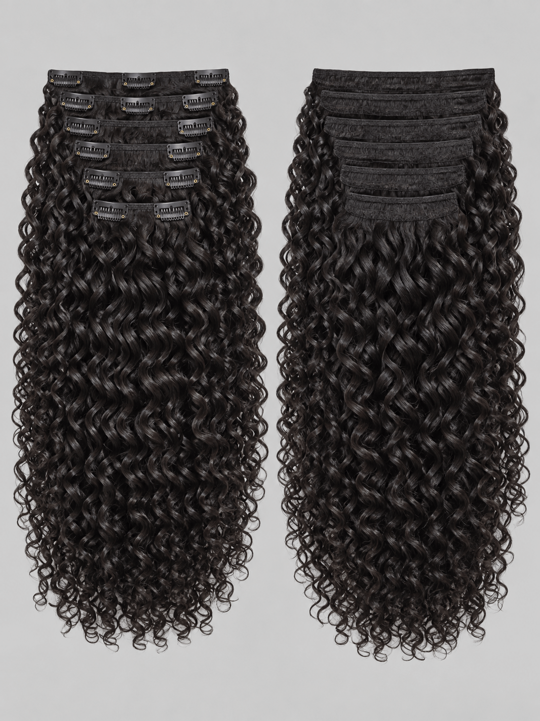 Clip-In Deep Curly Natural Black Raw Human Hair